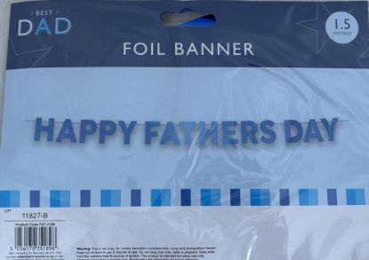 Picture of Blue Happy Fathers Day Foil Banner 1.5 Metres Fathers day Banner NEW