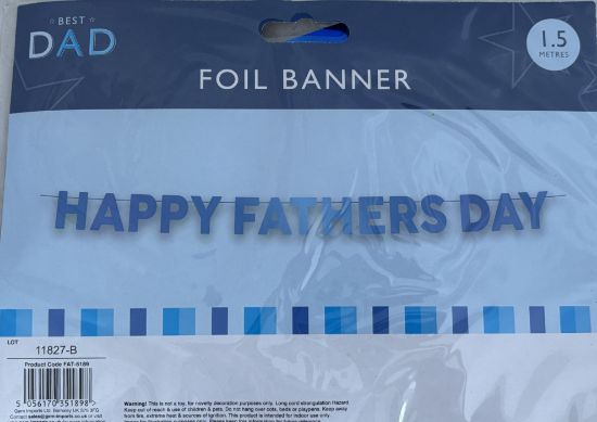 Picture of Blue Happy Fathers Day Foil Banner 1.5 Metres Fathers day Banner NEW