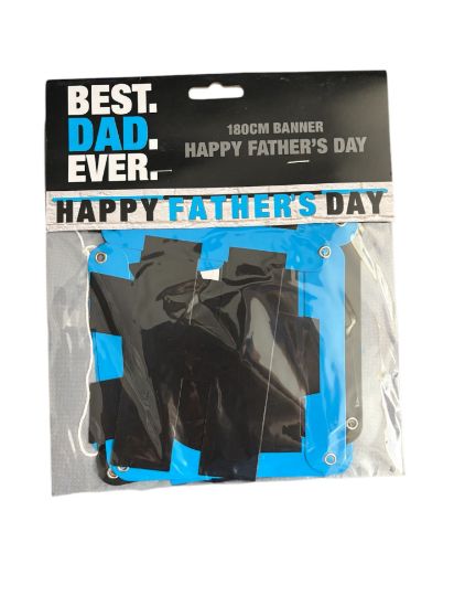 Picture of HAPPY FATHER’S DAY Banner bunting Wall Hanging Decoration 180cm Blue and Black