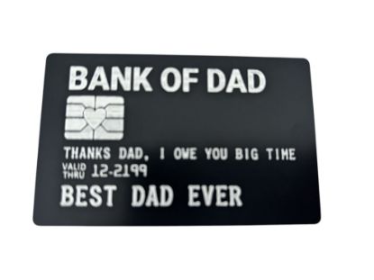 Picture of Bank Of Dad Laser Cut wallet Card Fathers Day Gift for DAD NEW