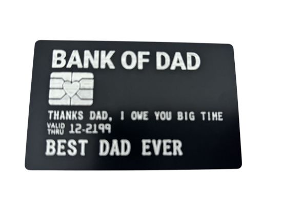 Picture of Bank Of Dad Laser Cut wallet Card Fathers Day Gift for DAD NEW
