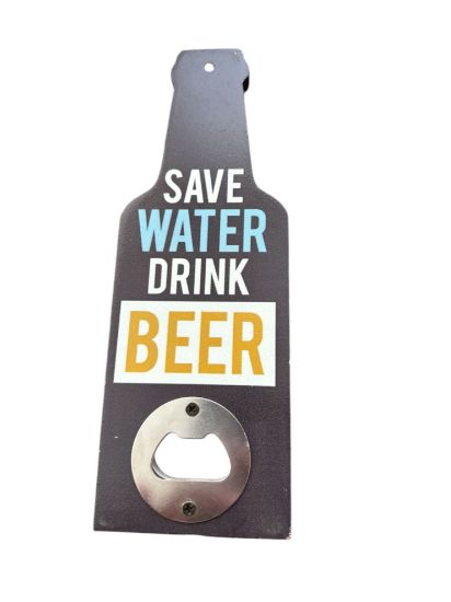 Picture of Novelty fathers day gift Wooden Beer Bottle Opener  save water drink wine NEW