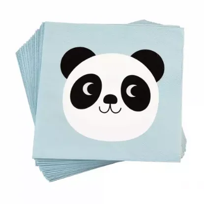 Picture of 20 x miko the panda paper napkins panda napkins cocktail size 25 cm × 25 cm