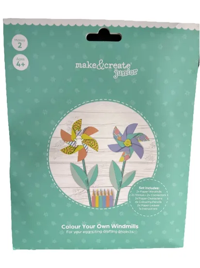 Picture of 2 Colour Your Own Easter Windmills Childrens Easter Craft