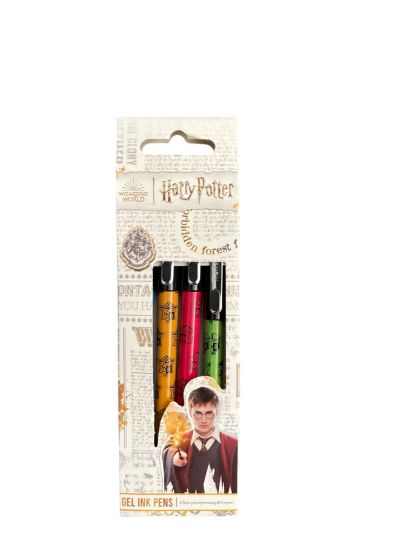 Picture of 4 x Harry Potter Black Gel Pens all hogwarts houses NEW