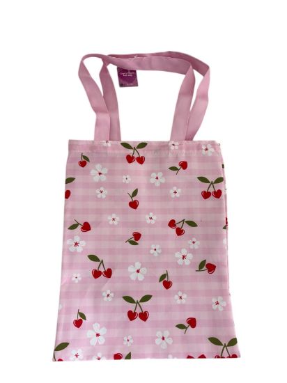 Picture of summer tote fruit bag beautiful tote bag cherry design Pink