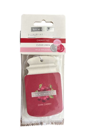 Picture of 3 x Wickford & Co Car Air Fresheners  cherry clean linen wild rhubarb