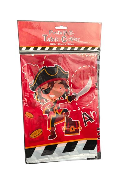 Picture of Pirate TableCloth pirate party table cover pirate table cloth bright Red NEW