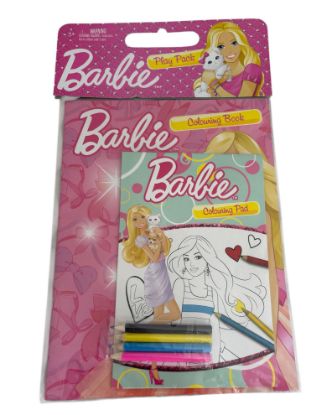 Picture of BARBIE play pack barbie Colouring barbie Activity Book pack crayons NEW