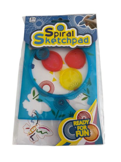 Picture of blue Spiral Sketchpad Drawing Stencils Set Kids Birthday Party Art Draw Sketch Fun