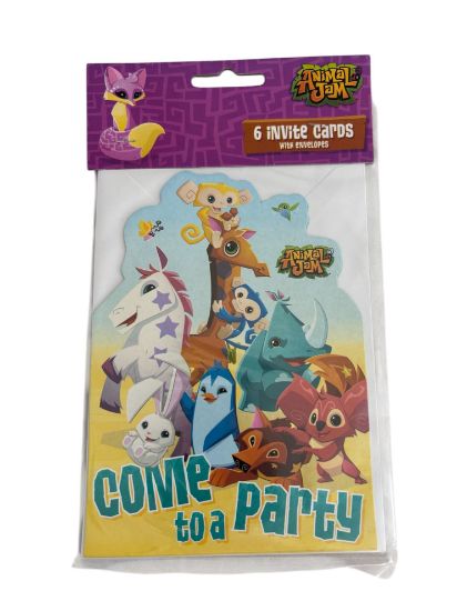Picture of 6 x Animal Jam Party Invitations Invite Cards & Envelopes