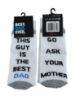 Picture of Fathers Day Gift Mens Socksthis guy is the best dad / go ask your mother  NEW UK 7-11 put your feet up dad