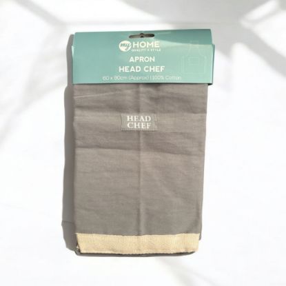 Picture of Grey Head Chef Apron New 100% cotton Fathers day Gift