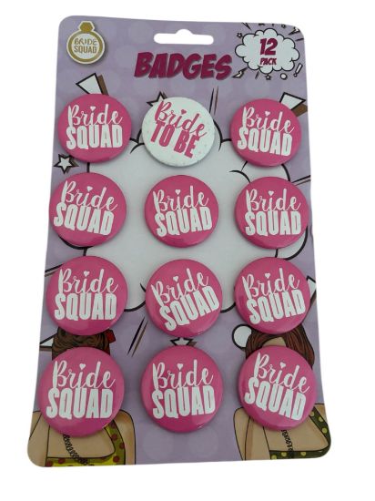 Picture of 12 x Hen Night Badge Bride Squad Badges Hen Night Favours  Bridesmaid badges