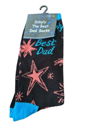 Picture of Mens Novelty  Fathers Day Gift Simply The Best Dad Socks
