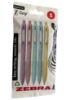 Picture of 5 x Z-Grip Retractable Ballpoint Pens Smooth Black Ink  pastel colour barrel pen