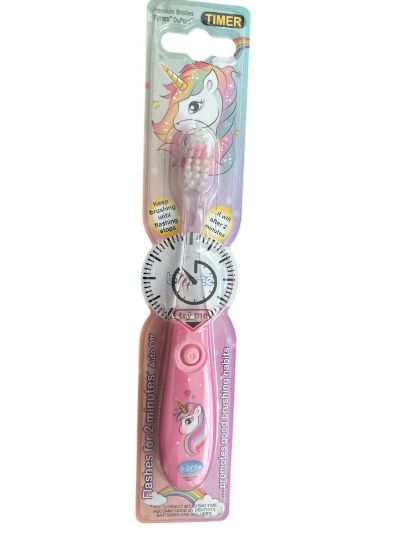 Picture of KIDS Pink UNICORN Toothbrush Flashing TIMER Soft Toothbrush LIGHT pink NEW