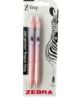 Picture of 2 X Zebra Z GRIP Smooth Pens Pastel PINK Mauve Barrel 1.0mm Nib Black Ink NEW