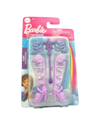 Picture of Mattel Barbie Dreamtopia Fairy Accessories Purple shoes, boots and Magic Wand NEW