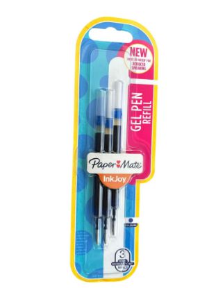 Picture of 3 x Papermate Inkjoy Gel Pen Blue Refills 0.7mm medium point refills blue ink