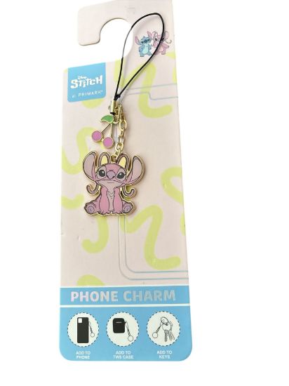 Picture of Disney Lilo & Stitch Angel Phone Charm Bag Charm Gift Pink With Berries