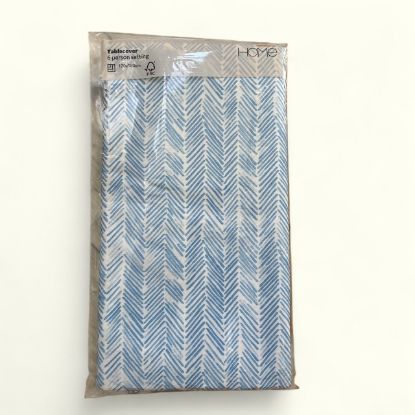 Picture of blue and White striped Table cover120 x 180 cm 6 person setting NEW