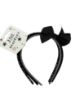 Picture of 3 x Girls Headbands Alice Bands Monochrome Black & White 1 with ribbon BOW NEW