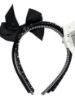 Picture of 3 x Girls Headbands Alice Bands Monochrome Black & White 1 with ribbon BOW NEW