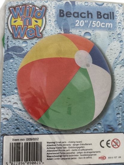 Picture of Classic 20" inflatable rainbow colour beach ball  Ppool toy NEW