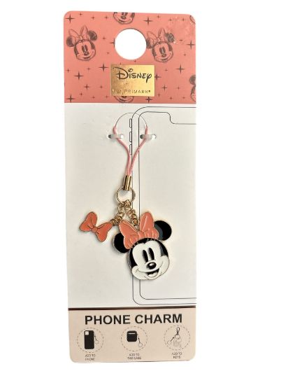 Picture of Disney Minnie mouse Phone Charm with pink bow charm