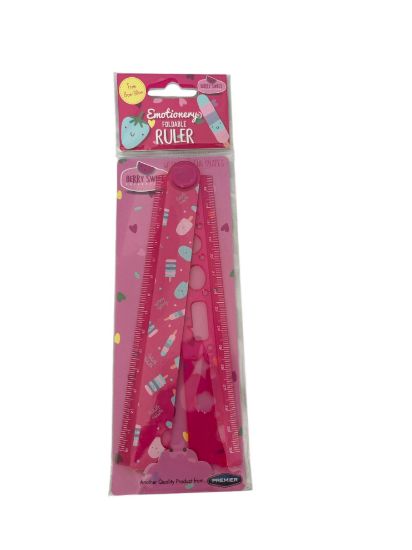 Picture of Berry Sweet 30cm Foldable Stencil Ruler NEW pink Ruler Folds up