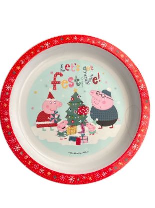 Picture of Peppa Pig Christmas Dining plate peppa pig plate "let's get festive" NEW