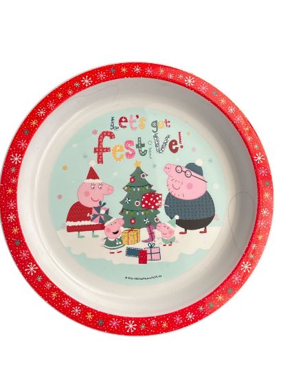 Picture of Peppa Pig Christmas Dining plate peppa pig plate "let's get festive" NEW