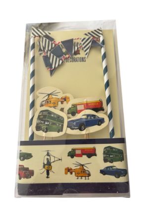 Picture of Cake Bunting vintage transport cake topper - Vintage Cars Cake topper