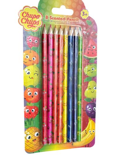 Picture of 8 x Chupa Chups Colouring Pencils Boxed Gift NEW scented colouring pencils boxed