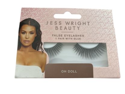 Picture of Jess Wright EYELASHES Thick & Long False Fake Eyelashes + Glue Oh Doll Design NEW