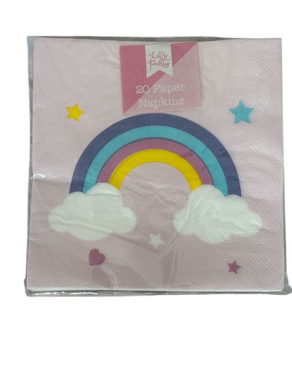 Picture of 20 x RAINBOWS & CLOUDS PARTY Paper napkins rainbow napkins NEW