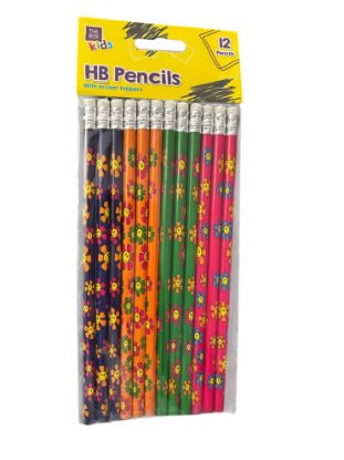 Picture of 12 x HB pencils  flower design