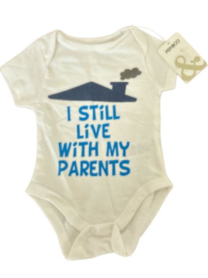 Picture of I still live with my parents baby grow vest body vest body suit 0-3  months