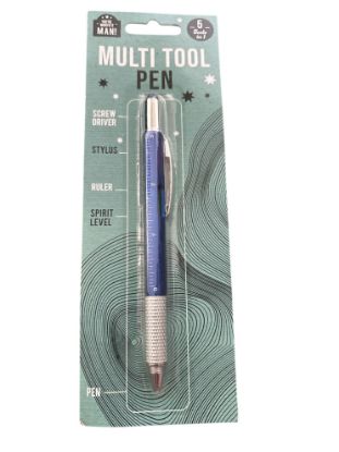 Picture of blue MULTI TOOL PEN Screwdriver Stylus Ruler Spirit Level 5 in 1 NEW fathers day gift