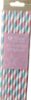 Picture of 20 x Baby Shower Party Blossom Paper Straws blue and pink