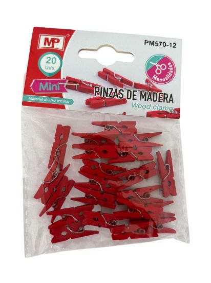 Picture of 20 x mini Red Christmas pegs Christmas Craft pegs NEW