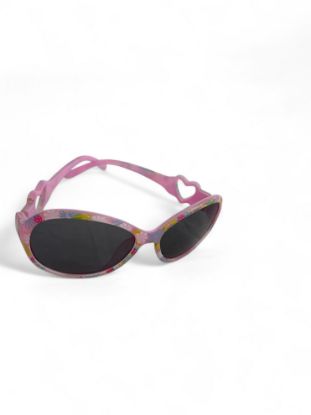 Picture of Girls sunglasses Pink with Flowers design  and heart arms