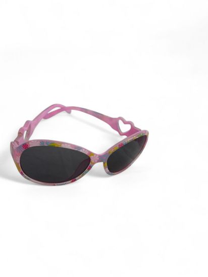 Picture of Girls sunglasses Pink with Flowers design  and heart arms