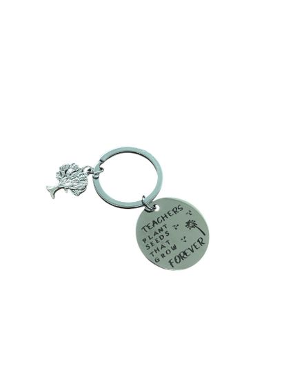 Picture of Thank You Teacher Gift Keyring Teaching assistant Teachers plant seeds that grow forever