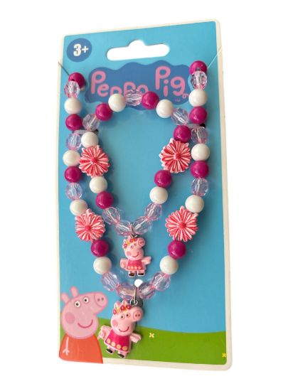 Picture of Girl Peppa Pig Necklace And Bracelet Set NEW Peppa Pig Jewellery set