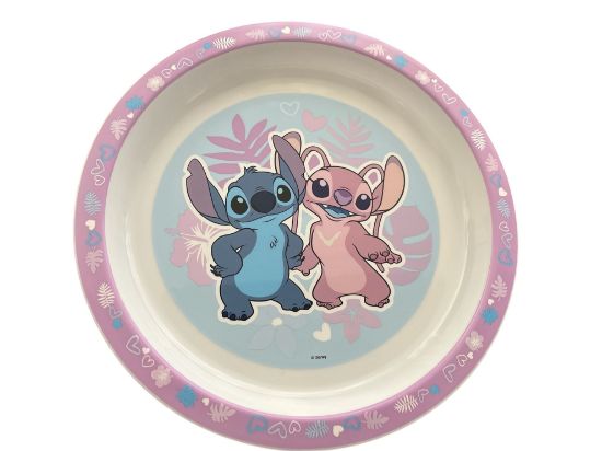 Picture of BNWT New Plastic 21cm Plate - Disney Stitch & Angel - Reusable