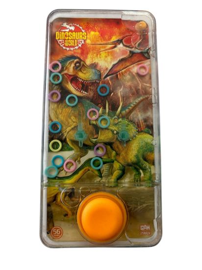 Picture of Dinosaur Water Hoop Game Handheld Travel 13.5cm orange buttons NEW