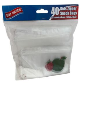 Picture of 40 x  Kids Zipper Seal Snack & Sandwich Bags Packed Lunch Food School Picnic