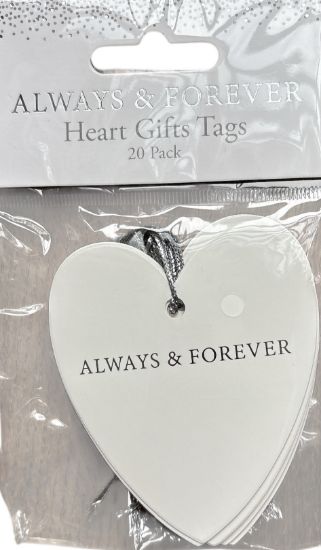 Picture of 20 x Always and Forever Heart Gift Tags Wedding favours, gift tags